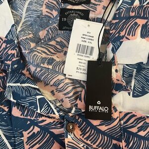 Buffalo Pink and Blue Casual Button Down Shirt